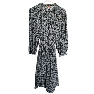 Rebecca Taylor Silk‎ Midi Floral Belted Shirt Dress 6 Cottagecore Farmhouse